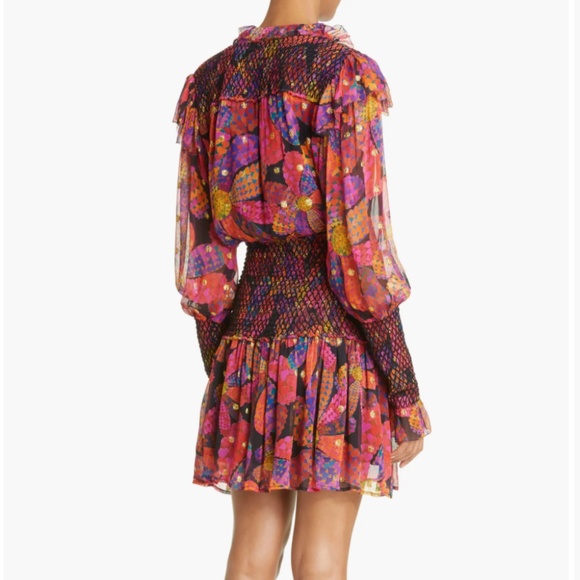 NWT $295 FARM RIO Heart Daisy Metallic Dot Long Sleeve Minidress in size Small! - Picture 3 of 8